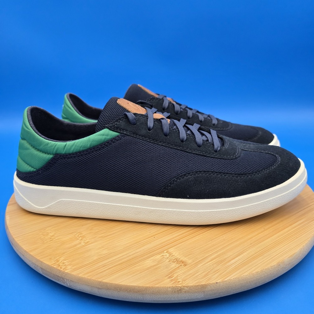 NEW NWOB OluKai Leather Navy Green Sneakers Casual Shoes Men's size 10